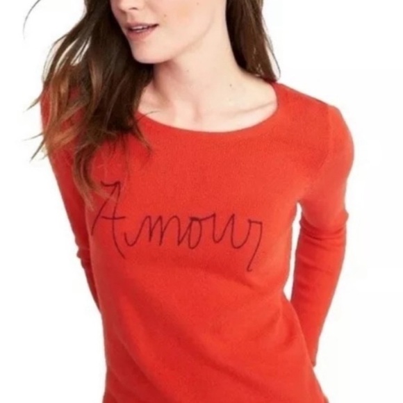 Old Navy Amour Embroidered Crew Neck Pullover Sweater - Picture 4 of 10